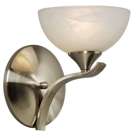 Metro Single Wall Bracket - Brushed Nickel with Marbled Glass 211781BN Galaxy Lighting - Bright Light Chandeliers