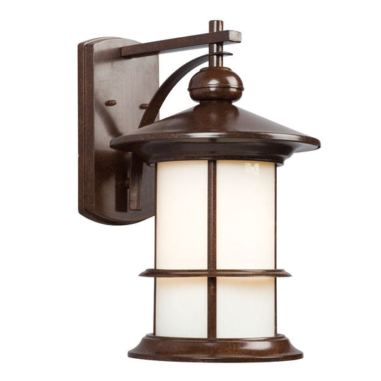 Outdoor Wall Mount Lantern - in Bronze finish with Ivory Art Glass  319950BZ Galaxy Lighting - Bright Light Chandeliers