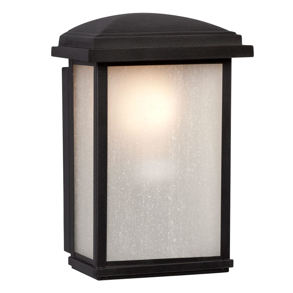 1-Light Outdoor Wall Mount Lantern - Black with Frosted Seeded Glass 320490BK Galaxy Lighting - Bright Light Chandeliers
