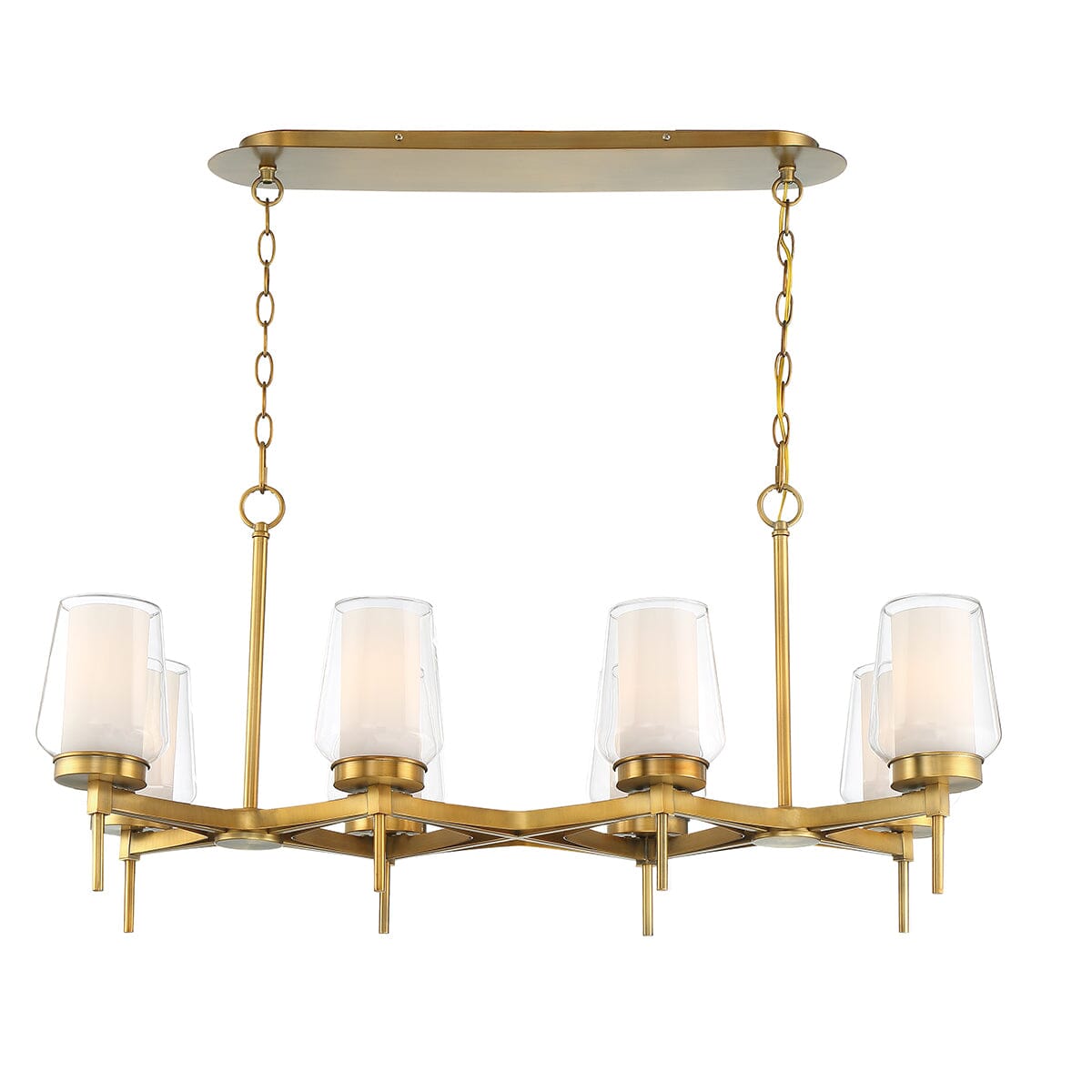 Manchester 8-Light Linear Chandelier 34095-010 Eurofase Lighting - Bright Light Chandeliers