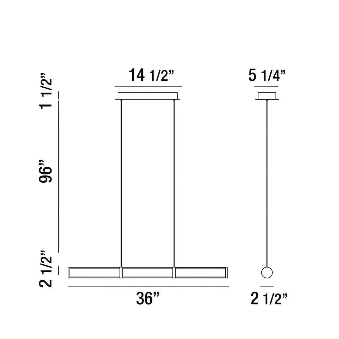 Shaw Small Linear LED Chandelier 35683-018 Eurofase Lighting - Bright Light Chandeliers