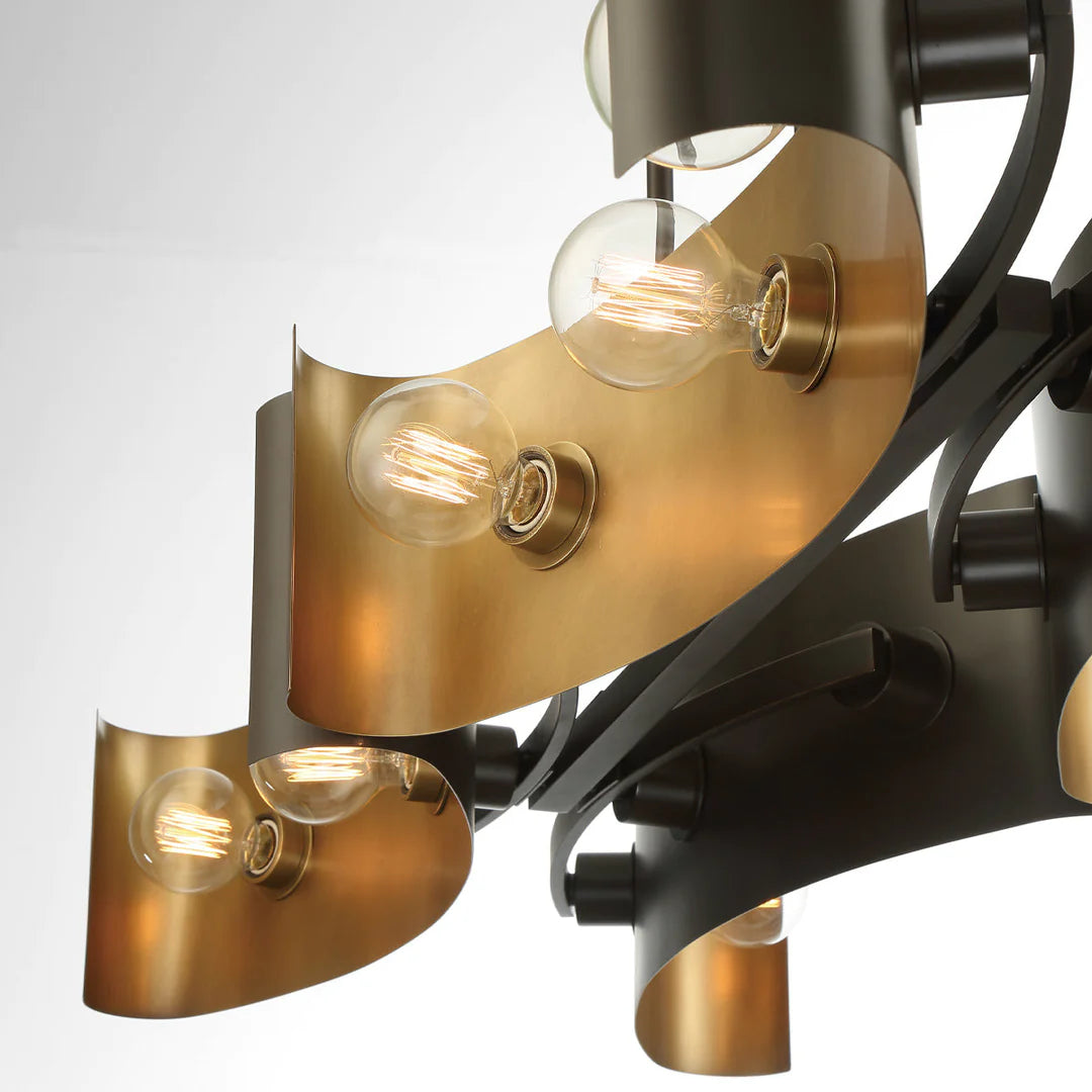 Metallo 12 Light Island Chandelier 38429-019 Eurofase Lighting - Bright Light Chandeliers