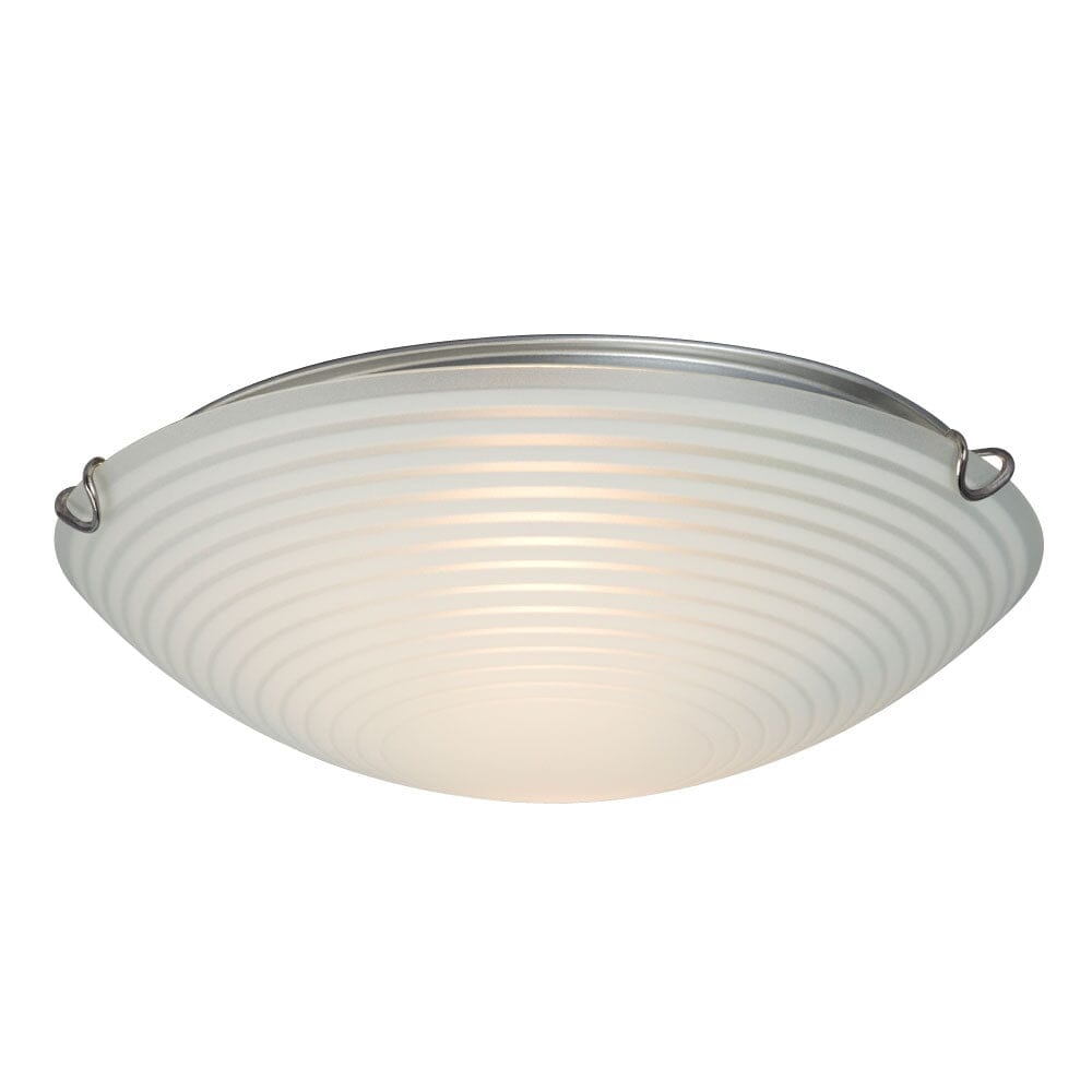 2-Light Flush Mount - Polished Chrome with Satin White Striped Glass Shade 615293CH Galaxy Lighting - Bright Light Chandeliers