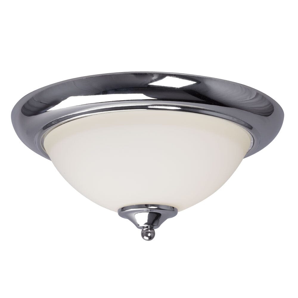 13" Chrome 2L Ceiing Fixture with White Glass 620953CH Galaxy Lighting - Bright Light Chandeliers