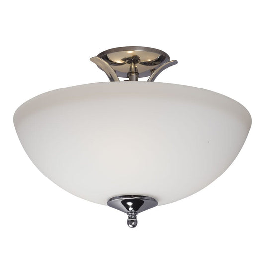16" Chrome Semi-Flush Ceiling Fixture with White Glass 620958CH Galaxy Lighting - Bright Light Chandeliers