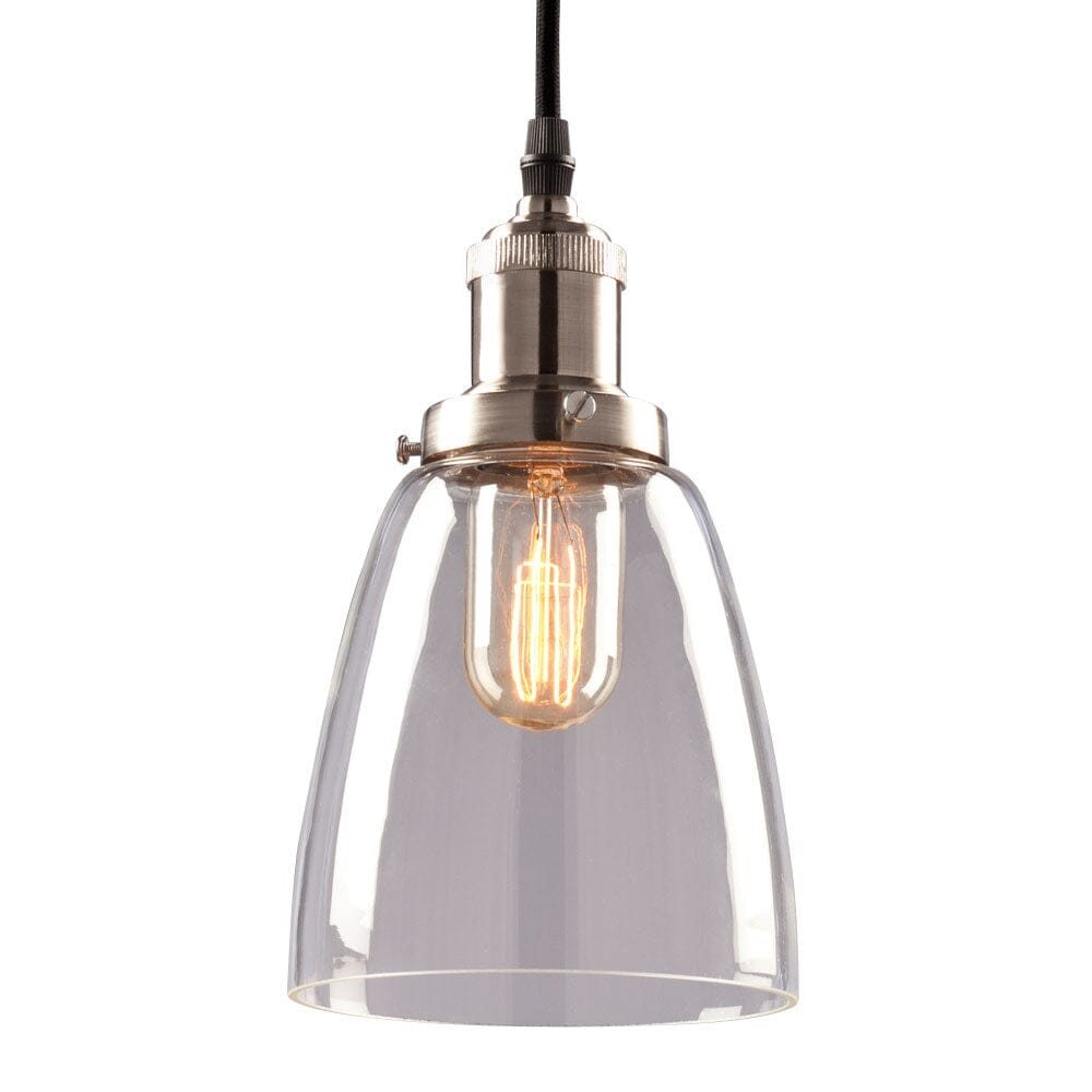 Vintage 1-Light Vintage Mini-Pendant with Clear Glass Shade w/ 6ft wire 917870BN Galaxy Lighting - Bright Light Chandeliers