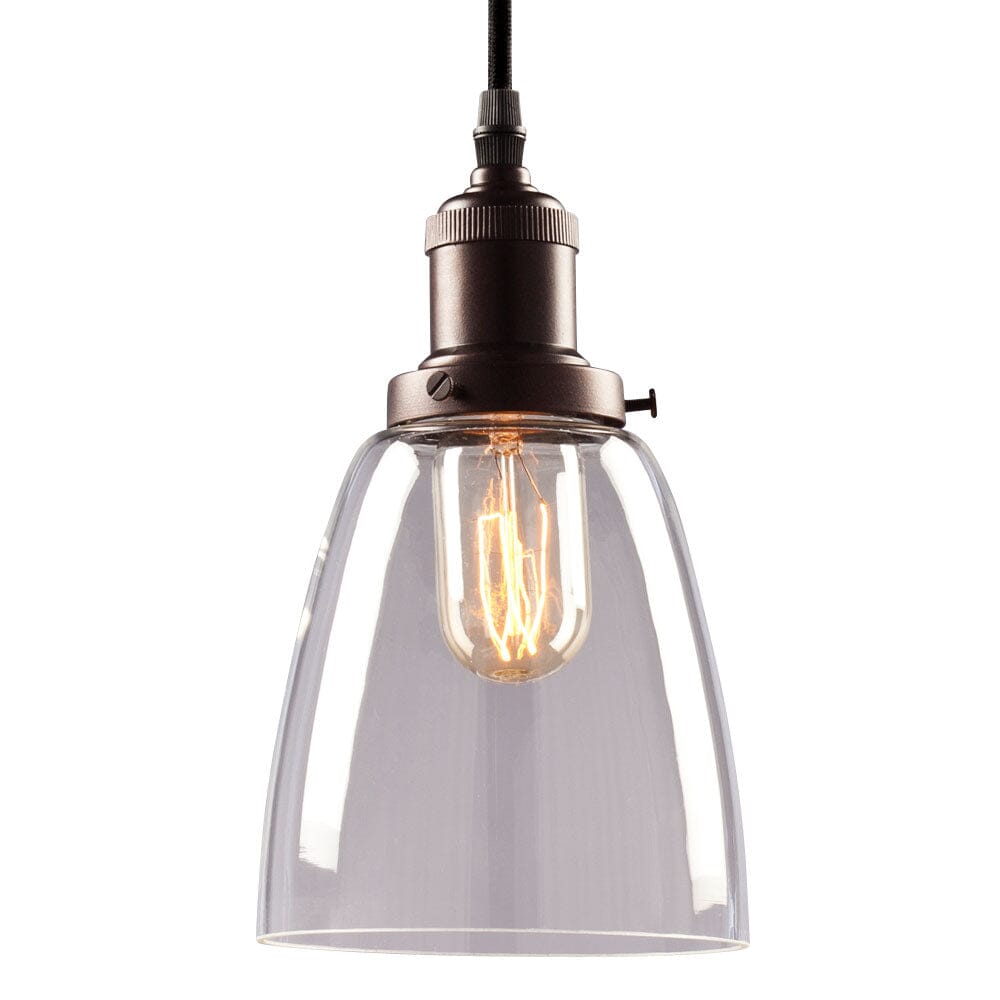Vintage 1-Light Vintage Mini-Pendant with Clear Glass Shade w/ 6ft wire 917870BN Galaxy Lighting - Bright Light Chandeliers