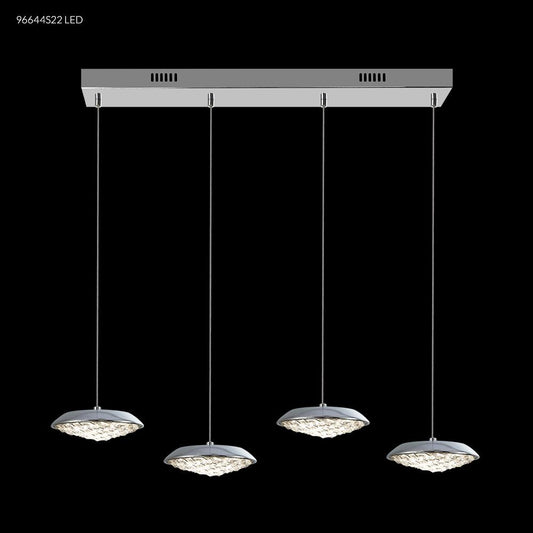 LED Contemporary 1 Light Crystal Chand, 96644S22LED - Bright Light Chandeliers