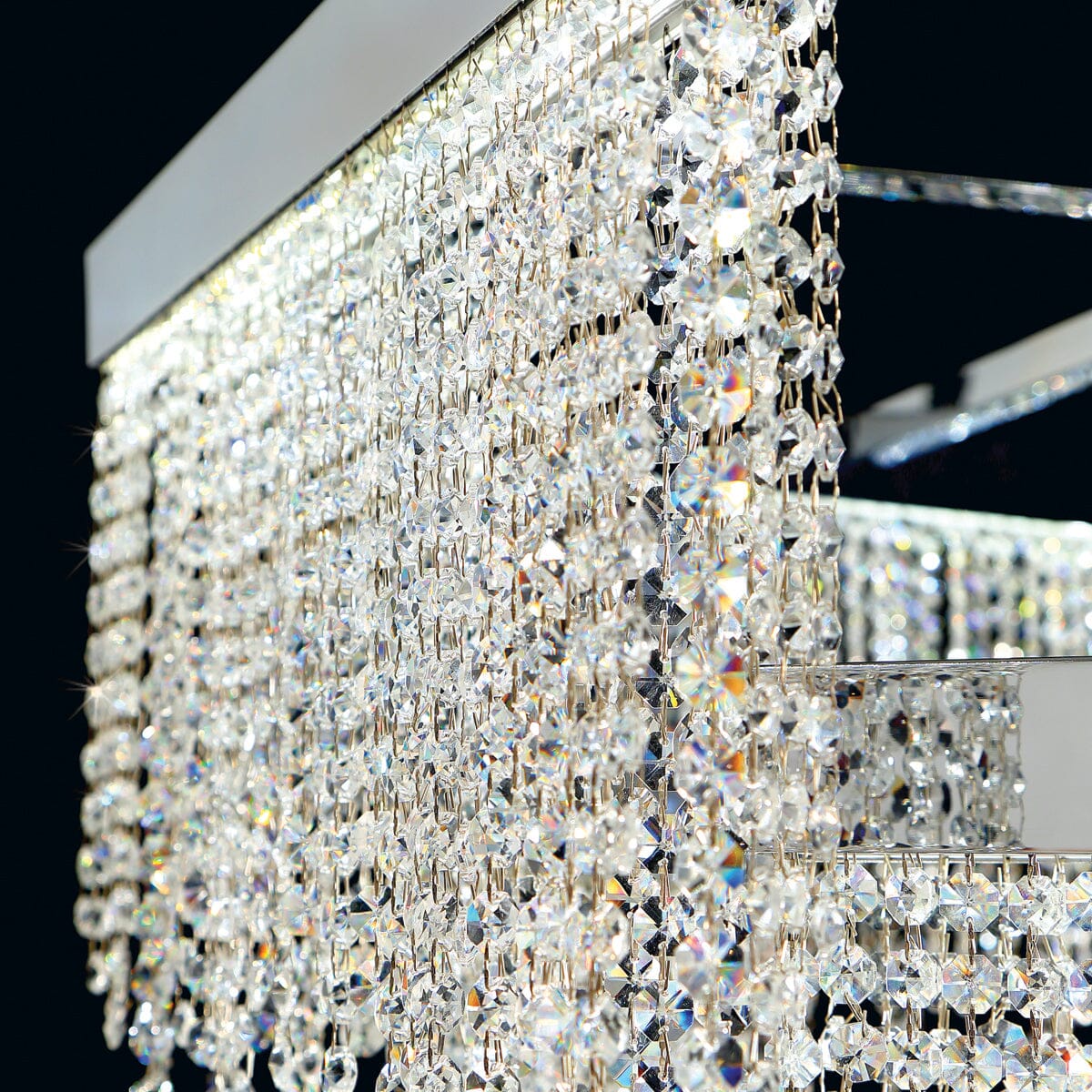 Rossi 10-Light Linear LED Chandelier 30005-013 Eurofase Lighting - Bright Light Chandeliers