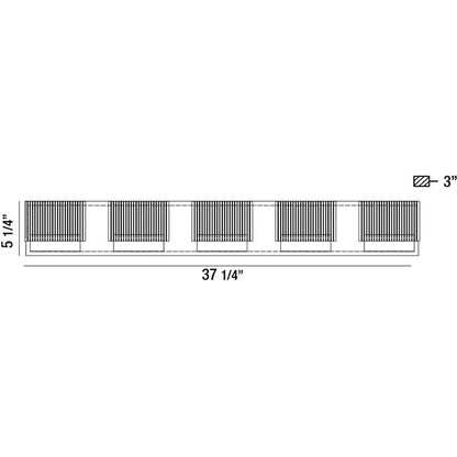 Sonic 5-Light LED Bathbar 31441-018 Eurofase Lighting - Bright Light Chandeliers