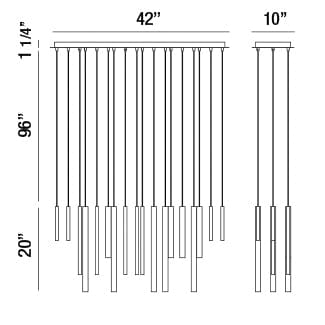 Santana 18-Light Linear LED Chandelier 31446-013 Eurofase Lighting - Bright Light Chandeliers