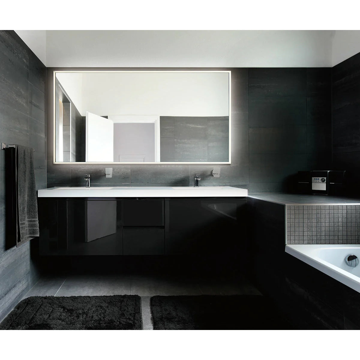 Mirror Large Rectangular Edge-Lit LED Mirror 31480-017 Eurofase Lighting - Bright Light Chandeliers