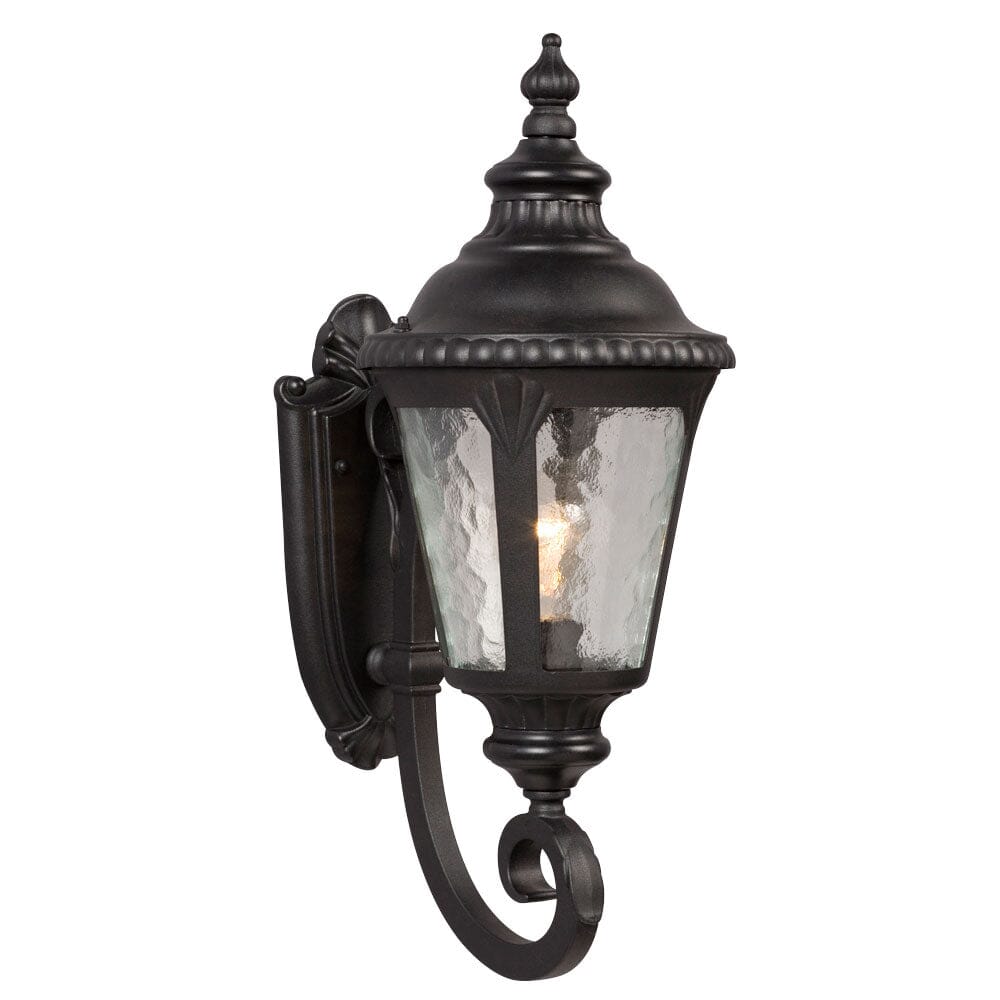 1-Light Outdoor Wall Mount Lantern - Black with Water Glass 320481BK Galaxy Lighting - Bright Light Chandeliers