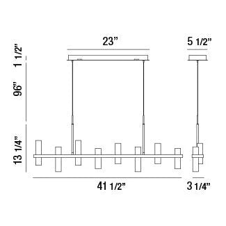 Netto Linear LED Chandelier 33723-013 Eurofase Lighting - Bright Light Chandeliers