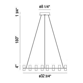 Netto Medium LED Chandelier 33725-017 Eurofase Lighting - Bright Light Chandeliers