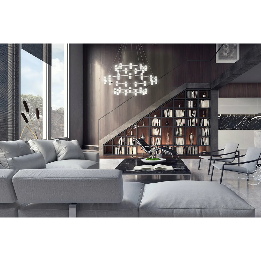 Netto Three-Tier LED Chandelier 33726-014 Eurofase Lighting - Bright Light Chandeliers