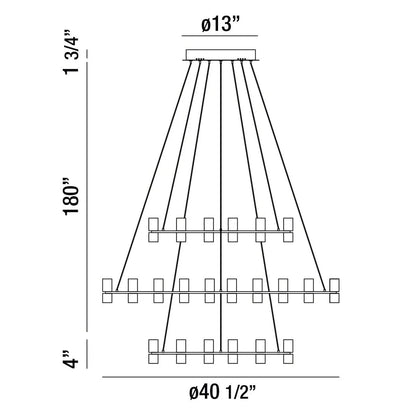 Netto Three-Tier LED Chandelier 33726-014 Eurofase Lighting - Bright Light Chandeliers