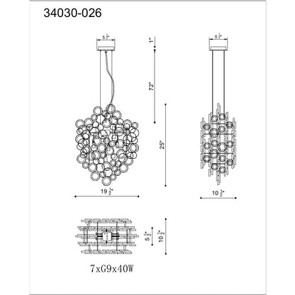 Trento 7-Light Chandelier 34030-011 Eurofase Lighting - Bright Light Chandeliers