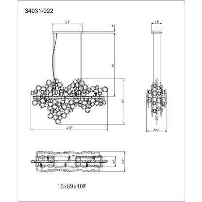 Trento 12-Light Oval Chandelier 34031-018 Eurofase Lighting - Bright Light Chandeliers