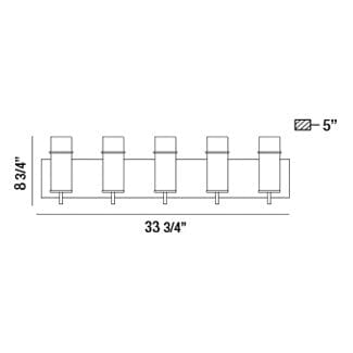 Pista 5-Light Bathbar 34136-010 Eurofase Lighting - Bright Light Chandeliers