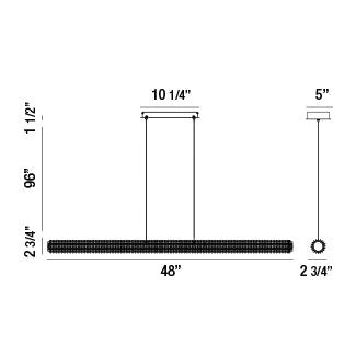 Sassi Large Linear LED Chandelier 34155-011 Eurofase Lighting - Bright Light Chandeliers