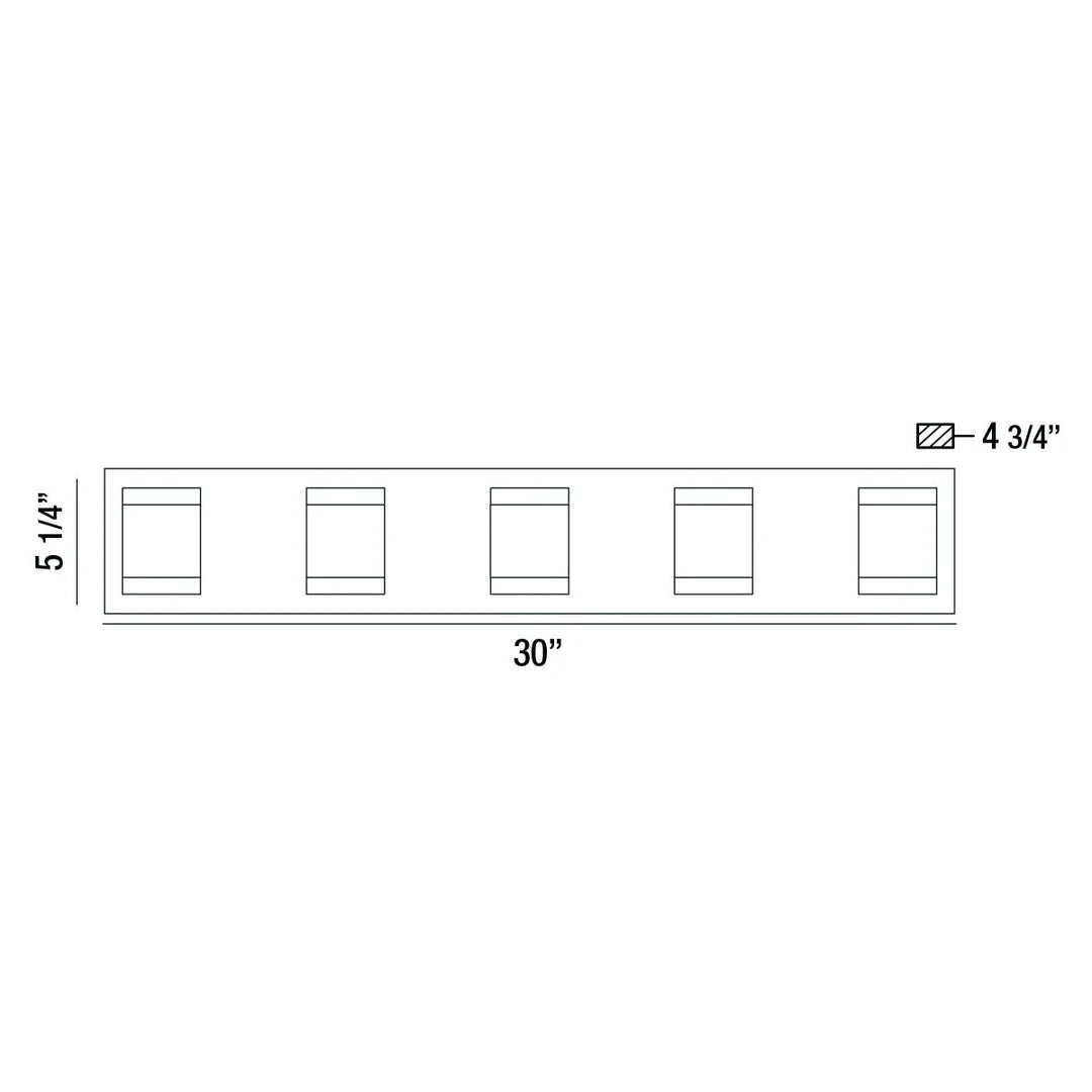 Seaton 5-Light LED Bathbar 35687-016 Eurofase Lighting - Bright Light Chandeliers