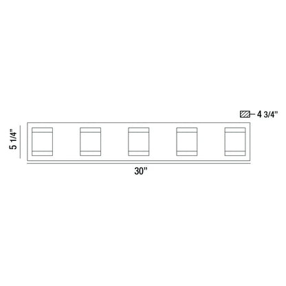 Seaton 5-Light LED Bathbar 35687-016 Eurofase Lighting - Bright Light Chandeliers