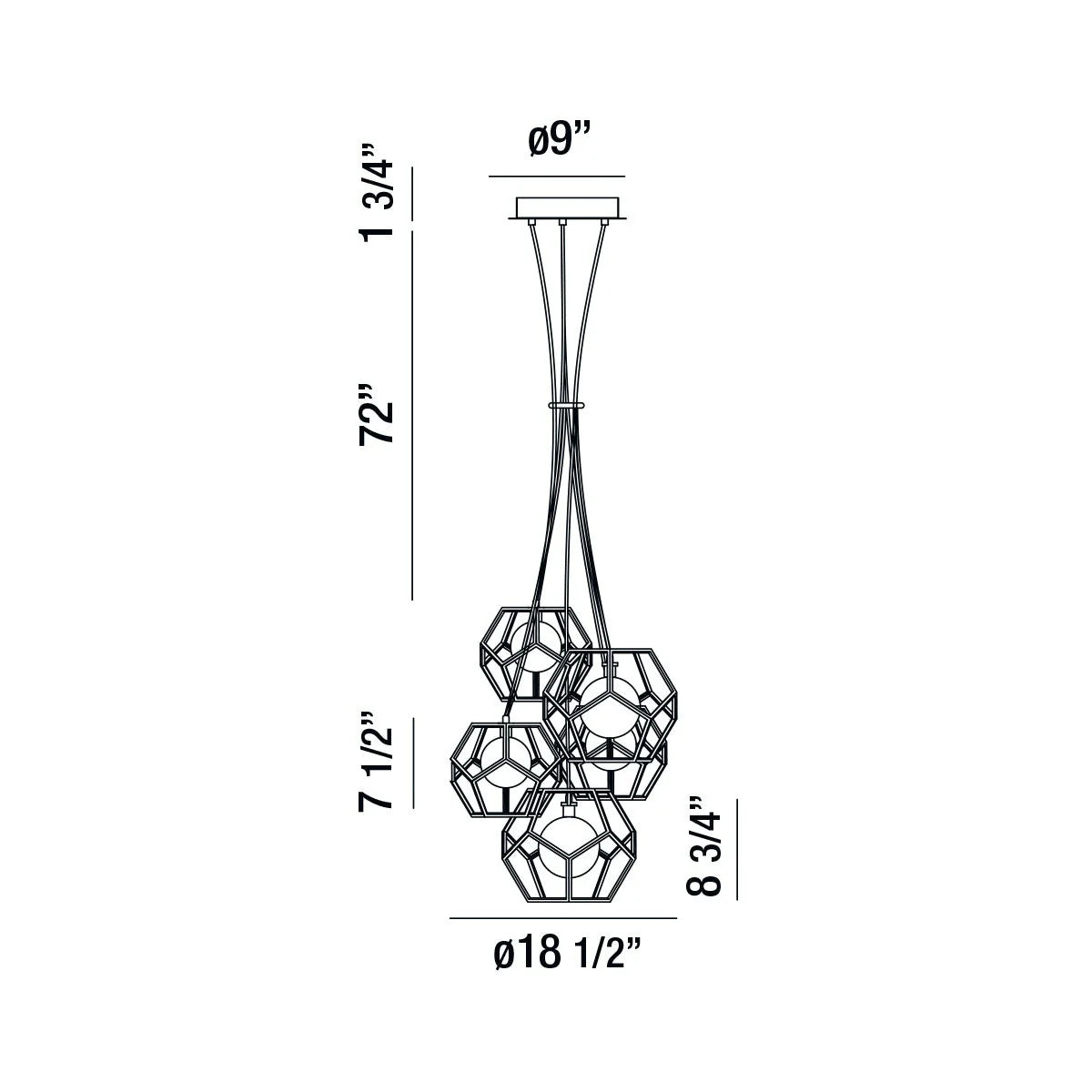 Norway 5-Light LED Chandelier 35903-017 Eurofase Lighting - Bright Light Chandeliers