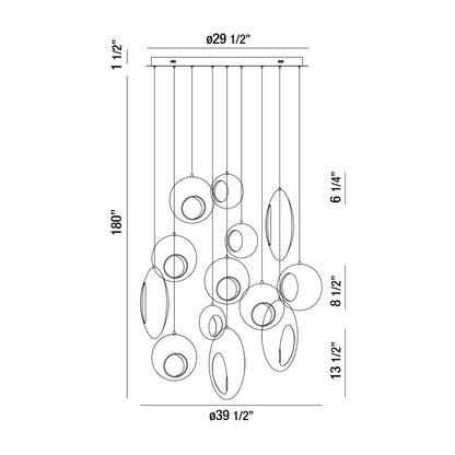 Arlington 13-Light LED Chandelier 35910-015 Eurofase Lighting - Bright Light Chandeliers