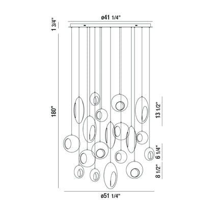 Arlington 19-Light LED Chandelier 35911-012 Eurofase Lighting - Bright Light Chandeliers