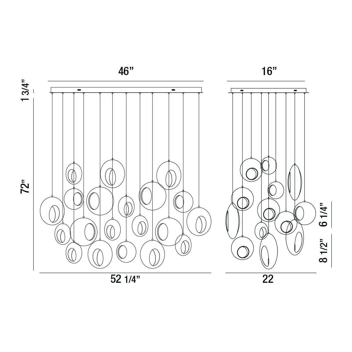 Arlington 20-Light Oval LED Chandelier 35912-019 Eurofase Lighting - Bright Light Chandeliers