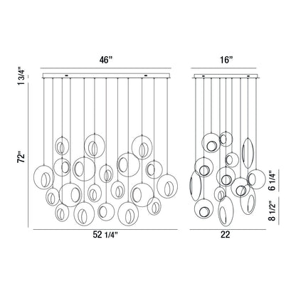 Arlington 20-Light Oval LED Chandelier 35912-019 Eurofase Lighting - Bright Light Chandeliers