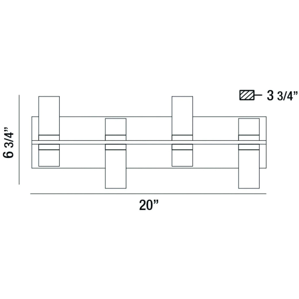 Netto 4-Light Small LED Bathbar 35958-017 Eurofase Lighting - Bright Light Chandeliers