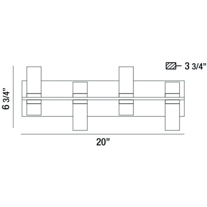 Netto 4-Light Small LED Bathbar 35958-017 Eurofase Lighting - Bright Light Chandeliers