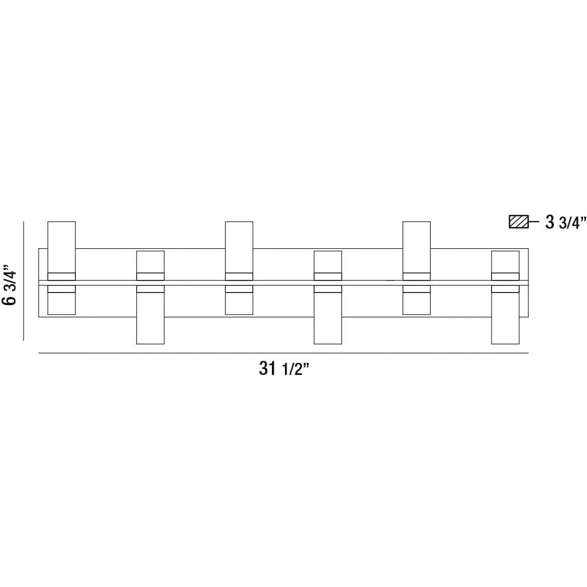 Netto 6-Light Large LED Bathbar 35959-014 Eurofase Lighting - Bright Light Chandeliers