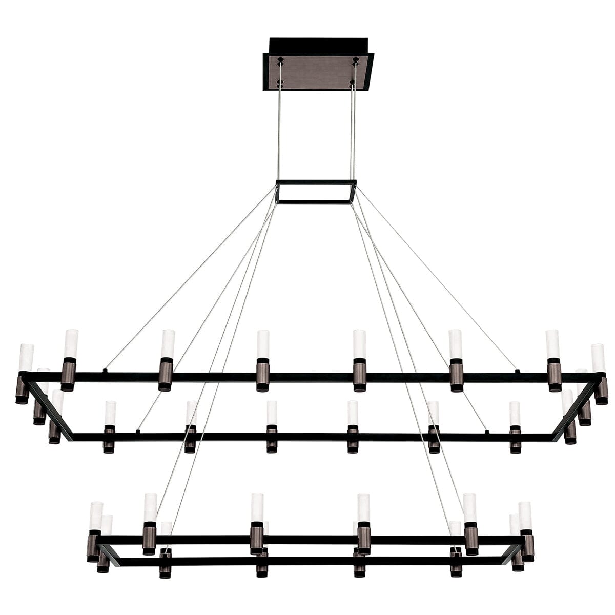 Altamont 2-Tier 30-Light Rectangular LED Chandelier 37049-010 Eurofase Lighting - Bright Light Chandeliers