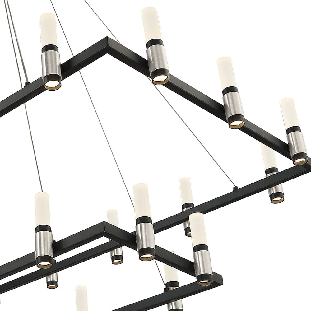 Altamont 2-Tier 30-Light Rectangular LED Chandelier 37049-010 Eurofase Lighting - Bright Light Chandeliers