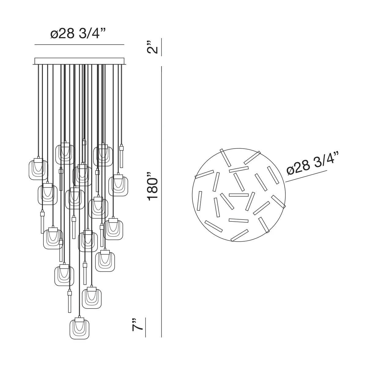 Paget 19-Light LED Chandelier 37192-013 Eurofase Lighting - Bright Light Chandeliers