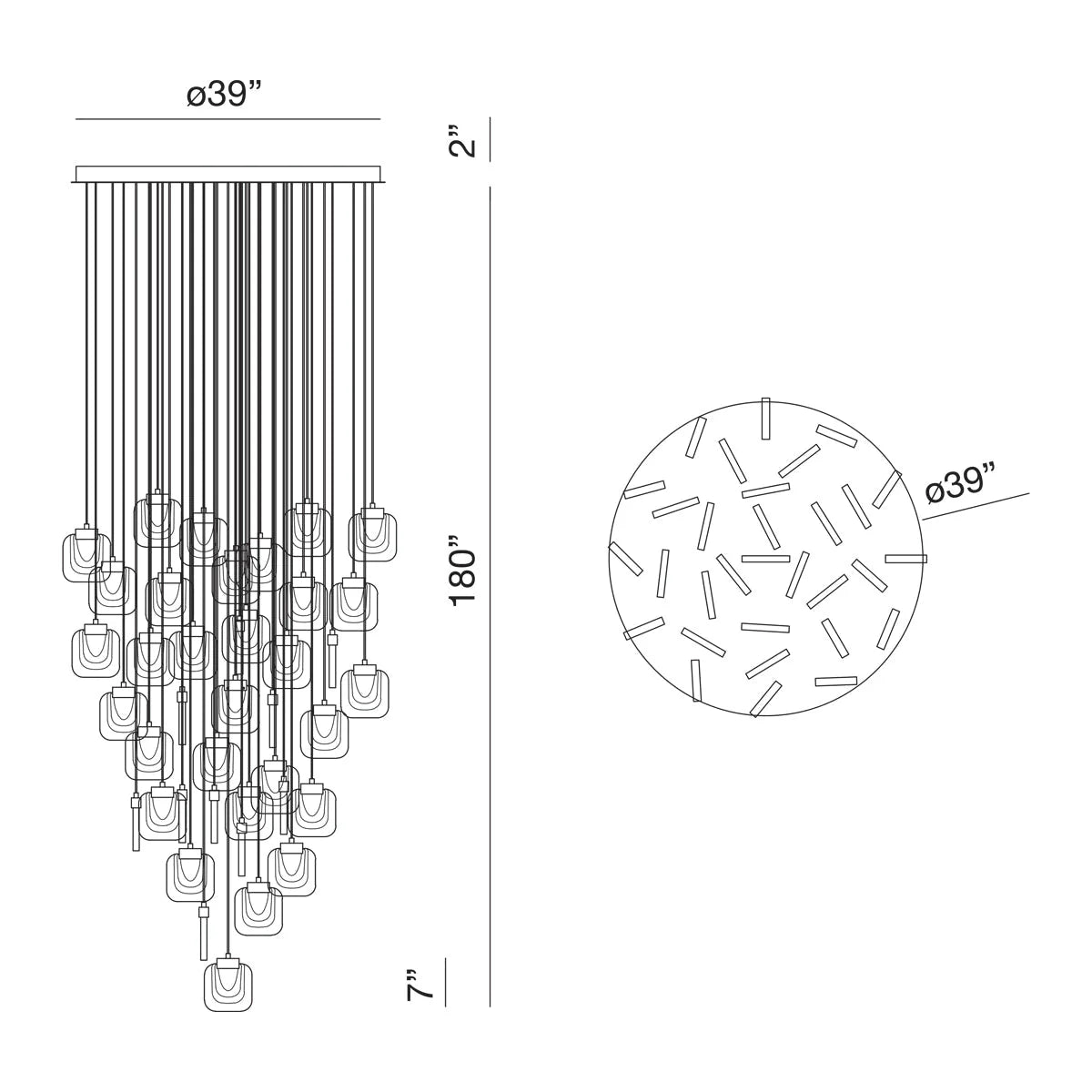 Paget Paget 31-Light LED Chandelier 37193-010 Eurofase Lighting - Bright Light Chandeliers