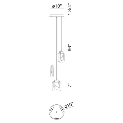 Paget 3 Light LED Chandelier 38042-010 Eurofase Lighting - Bright Light Chandeliers