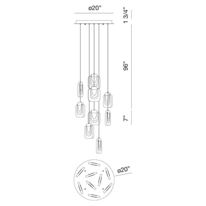 Paget 9 Light LED Chandelier 38043-017 Eurofase Lighting - Bright Light Chandeliers