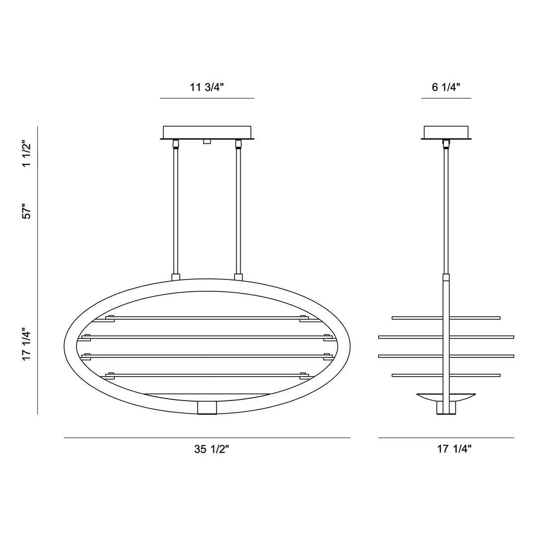 Ombra LED Oval Chandelier 38153-013 Eurofase Lighting - Bright Light Chandeliers