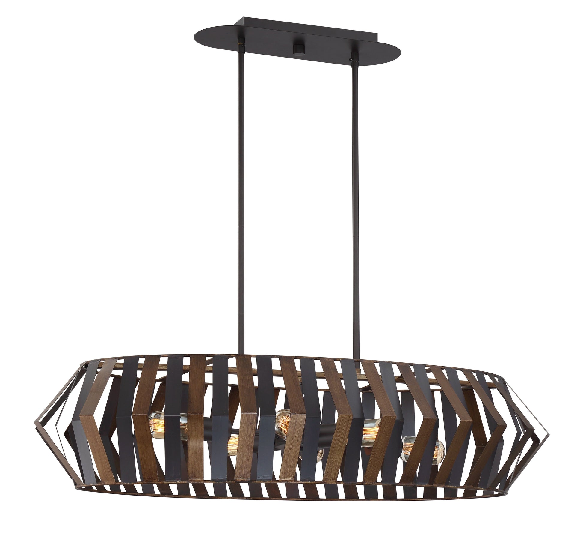 BEVELO 6 LIGHT OVAL CHANDELIER 38269-011 Eurofase Lighting - Bright Light Chandeliers