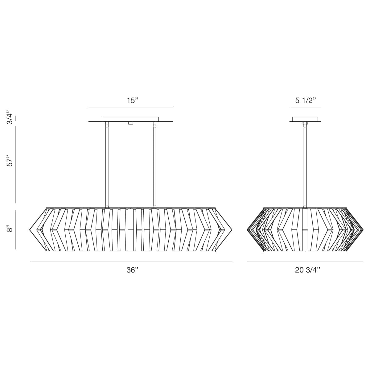 BEVELO 6 LIGHT OVAL CHANDELIER 38269-011 Eurofase Lighting - Bright Light Chandeliers