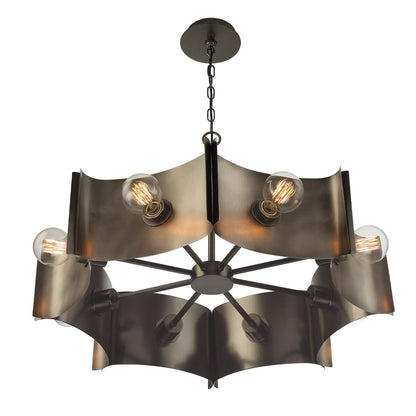 Metallo 8 Light Chandelier 38428-012 Eurofase Lighting - Bright Light Chandeliers