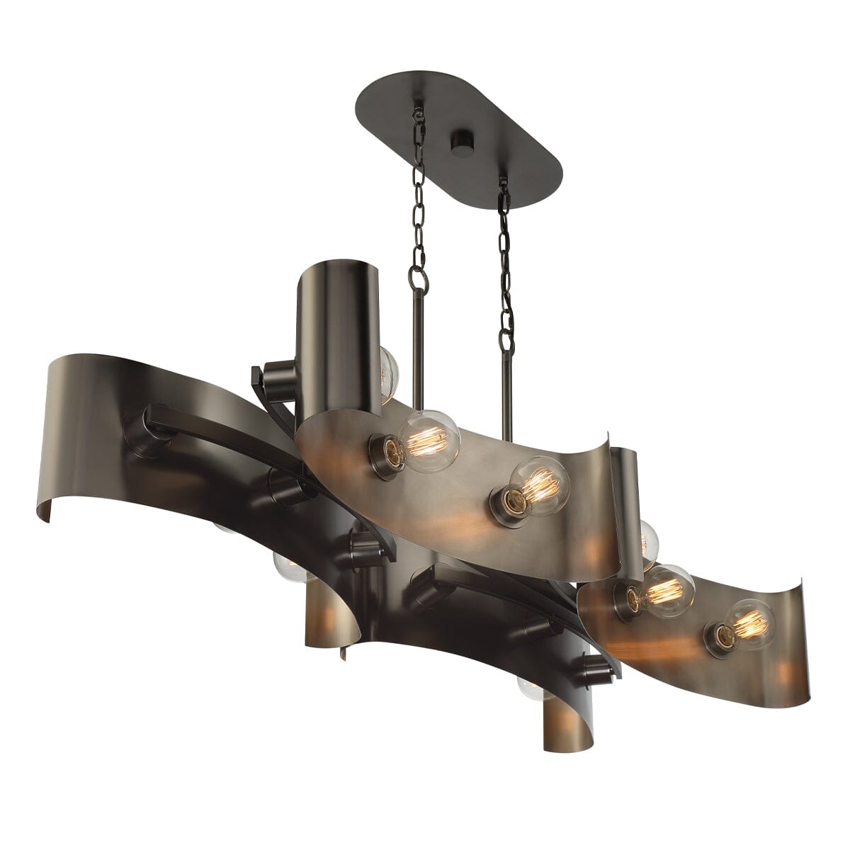 Metallo 12 Light Island Chandelier 38429-019 Eurofase Lighting - Bright Light Chandeliers