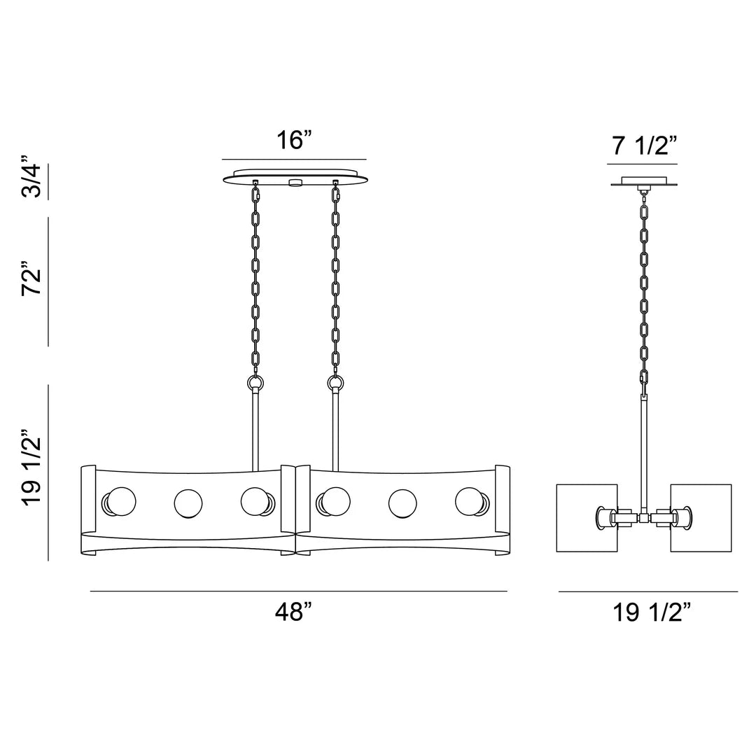 Metallo 12 Light Island Chandelier 38429-019 Eurofase Lighting - Bright Light Chandeliers