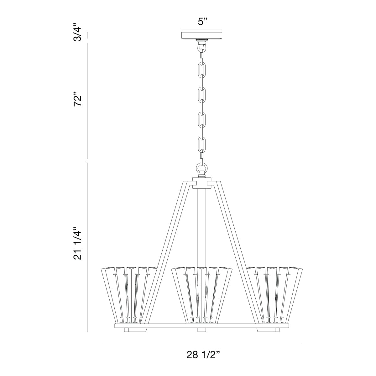 Ricca 3 LT Chandelier 38865-015 Eurofase Lighting - Bright Light Chandeliers