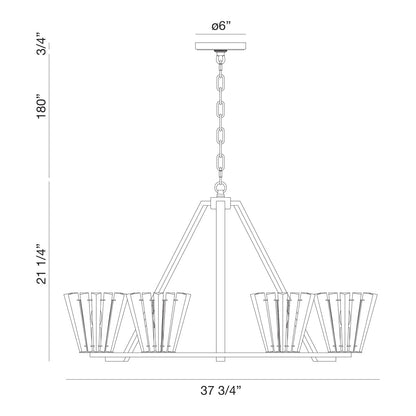 Ricca 6 LT Chandelier 38866-012 Eurofase Lighting - Bright Light Chandeliers