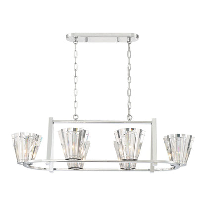 Ricca 6LT Oval Chandelier 38867-019 Eurofase Lighting - Bright Light Chandeliers